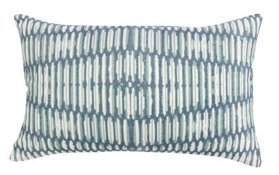Coussin Hawaï bleu acier lignes irrégulières coton 50x30 - Winkler