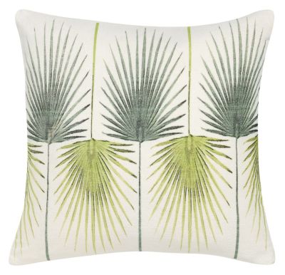 Coussin Hawaï vert mousse motif palmes coton 45x45 - Winkler