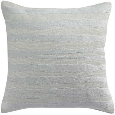 Coussin Hindi coton velours jacquard rayures gris Perle 45x45 - Winkler