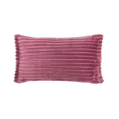Coussin Minos velours polyester effet strié bois de rose 30x50 - Winkler