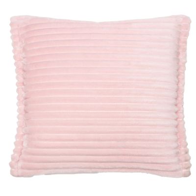 Coussin Minos velours polyester effet strié rose blush 45x45 - Winkler