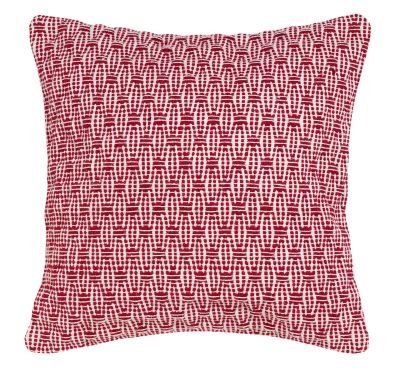 Coussin Mooréa rouge framboise broderies ethniques coton 45x45 - Winkler