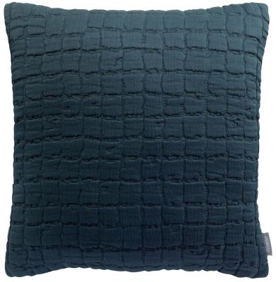 Coussin Swami coton stonewash effet matelassé carreaux ombre 45x45 - Winkler