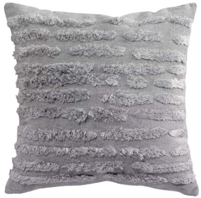 Coussin Waka viscose/coton rayures velours gris Perle 45x45 - Winkler