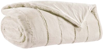 Couvre lit Asha fausse fourure polyester coloris Blanc neige 180x260 - Winkler