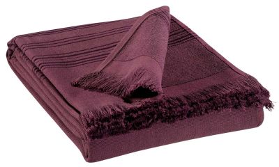 Drap de Hammam éponge coton Cancun violet prune 90x180 - Winkler