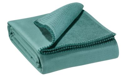 Drap pour Hammam uni Bora en coton coloris Vert lichen 150x90 - Winkler