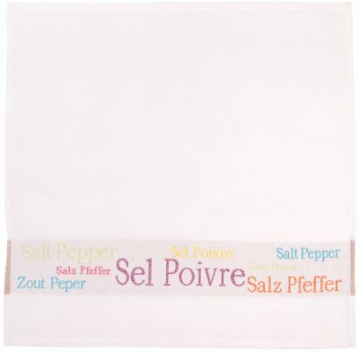 Essuie-mains Sel & Poivre coton blanc 50x50 - Winkler