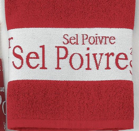 Essuie-mains Sel & Poivre coton rouge 50x50 - Winkler