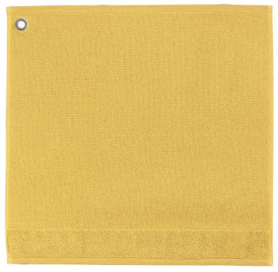 Essuie-mains à oeillet Curl jaune soleil coton éponge 50x50 - Winkler
