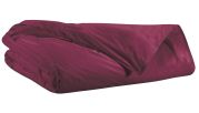 Housse de couette Noche percale lavée unie rouge lie de vin 260x240 - Winkler