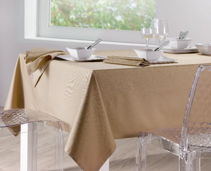 Nappe unie Soft ficelle 170x170 - Winkler