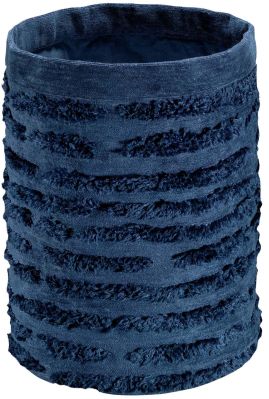 Panier de rangement Waka viscose/coton rayures velours bleu Encre - Winkler