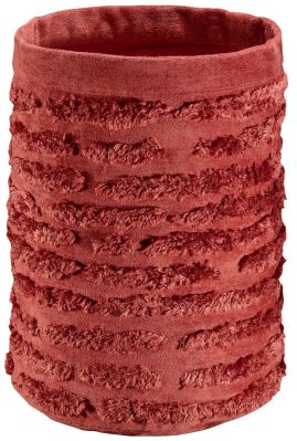 Panier de rangement Waka viscose/coton rayures velours rouge Tomette - Winkler