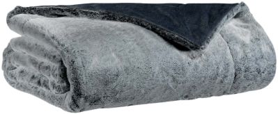 Plaid Heta fausse fourure polyester coloris Gris Ombre 140x180 - Winkler