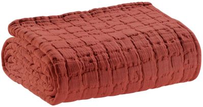 Plaid Swami coton stonewash effet matelassé carreaux tomette 130x200 - Winkler