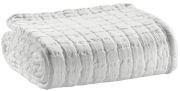 Plaid uni Swami en coton stonewashed coloris Blanc 130x200 - Winkler