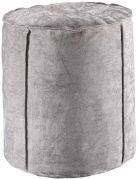 Pouf Velor velours viscose et coton uni gris Perle - Winkler
