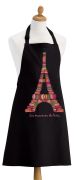 Tablier Paris en coton macarons Tour Eiffel noir 72x90 - Winkler