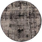 Tapis Catania en polypropylène effet usé noir rond Ø160 - Winkler