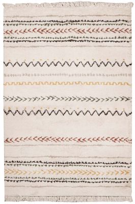 Tapis Noko en polypropylène poils longs motifs berbères naturel 160x230 - Winkler