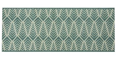 Tapis Phuket en coton acrylique motifs palmes vert lichen 200x80 - Winkler