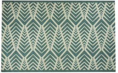 Tapis Phuket en coton acrylique motifs palmes vert lichen 230x155 - Winkler