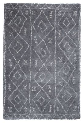 Tapis Tunis polypropylène motifs ethniques coloris Gris 160x230 - Winkler