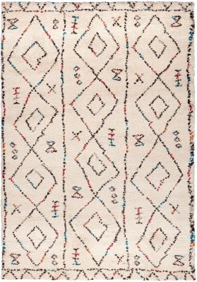 Tapis Tunis polypropylène motifs ethniques coloris Multico/naturel 160x230 - Winkler