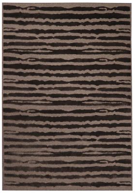 Tapis Wana viscose motifs jacquard rayures coloris Noisette 160x230 - Winkler