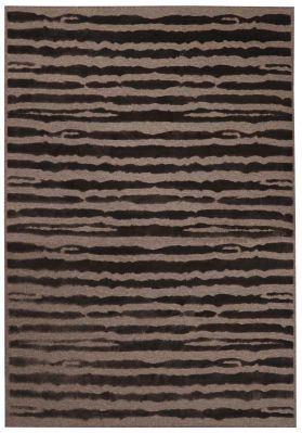 Tapis Wana viscose motifs jacquard rayures coloris Noisette 160x230 - Winkler