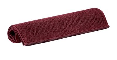 Tapis de bain uni Bora en coton coloris Rouge lie de vin 50x110 - Winkler