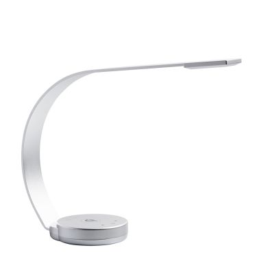 Lampe de bureau design recourbée métal argenté LEDs