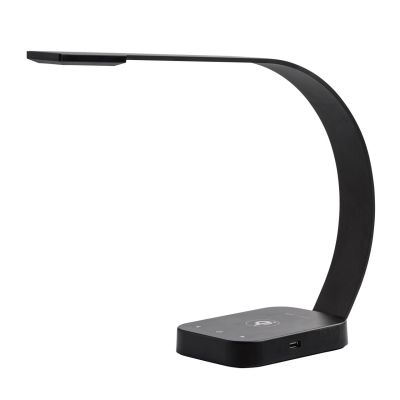 Lampe de bureau design recourbée métal noir LEDs