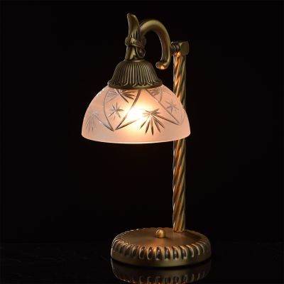 Lampe de table Classic Métal Laiton Verre givre