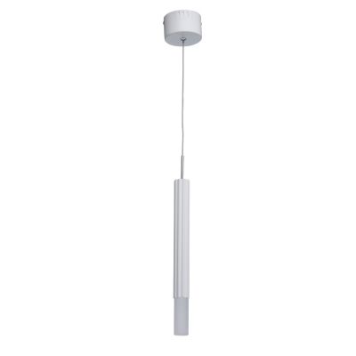 Suspension design baguette striée métal blanc LEDs - MW-Light