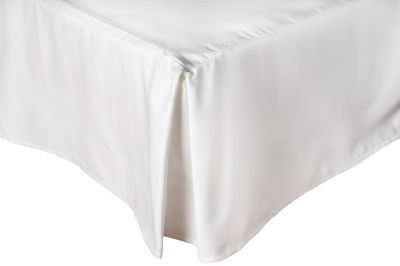 Cache sommier plis creux Camélia blanc coton et polyester 120x190 - Toison d'Or