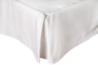 Cache sommier plis creux Camélia blanc coton et polyester 180x200 - Toison d'Or