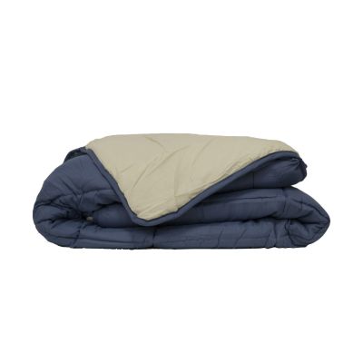 Couette Cocoon hiver en microfibre Pétrole/Mastic 240x260 - Toison d'Or