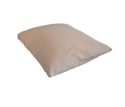 Coussin Boston taupe relief carreaux stonewashed coton 45x45 - Toison d'Or