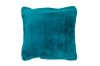 Coussin Mellow en polyester fausse fourrure uni Bleu paon 45x45