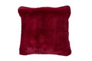 Coussin Mellow en polyester fausse fourrure uni Griotte 45x45 - Toison d'Or
