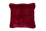 Coussin Mellow en polyester fausse fourrure uni Griotte 45x45 - Toison d'Or