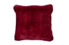 Coussin Mellow en polyester fausse fourrure uni Griotte 45x45