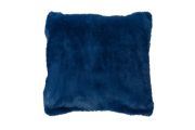 Coussin Mellow en polyester fausse fourrure uni Minuit 45x45 - Toison d'Or