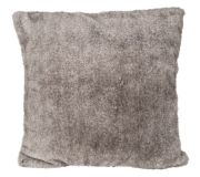 Coussin Vanoise polyester imitation fourrure coloris taupe 45x45 - Toison d'Or