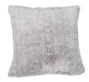 Coussin Vanoise polyester imitation fourrure gris Cendre 45x45 - Toison d'Or