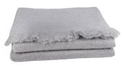 Couverture Thésée mohair à franges uni gris Perle 180x220 - Toison d'Or