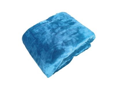 Couverture Velvet microvelours polyester uni bleu canard 180x220 - Toison d'Or