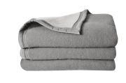 Couverture Volta en laine woolmark anthracite 220x240 - Toison d'Or